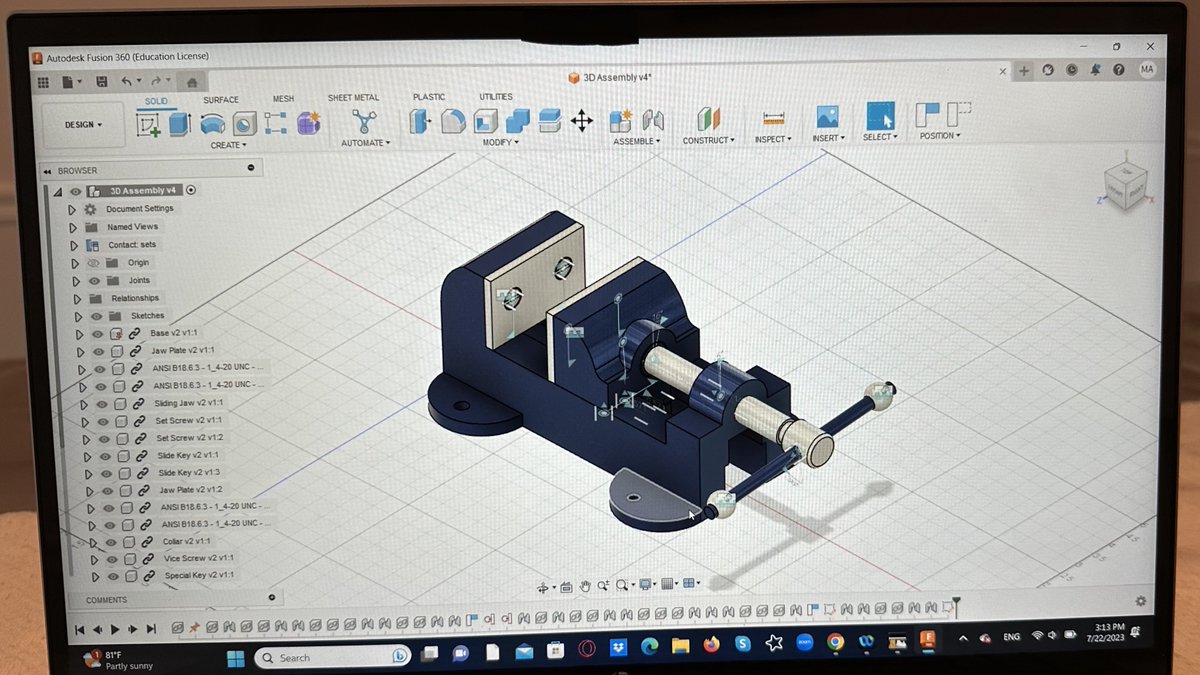 cobbjrr4's tweet photo. @USAEOP 
At North Carolina A&amp;T State University @ncatsuaggies , students in the UNITE program learn about #3dmodeling using @adskFusion360 to design 3D parts and 3D assemblies. https://t.co/Rjypp4rNmI