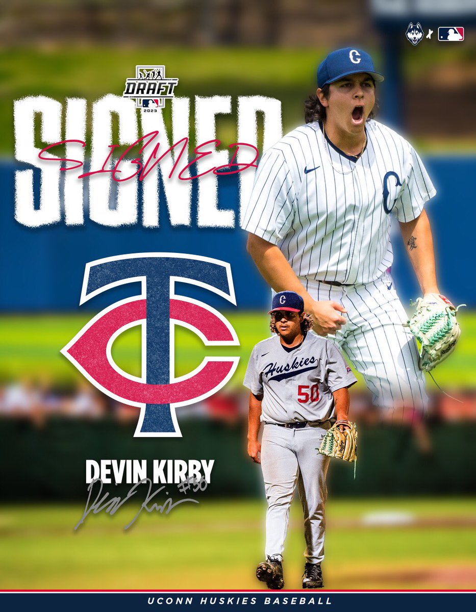 UConnBSB's tweet photo. Kirbs has signed with the @Twins! #UConnBred https://t.co/e0fItCCxGM