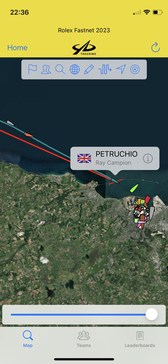 Fantastic 🥳🥳🥳 Dougal on board Petruchio from #LondonCorinthianSailingClub has just crossed the line of the #RolexFastnetRace #Team