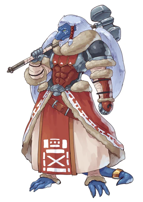 これはグラランやりたいがために立ち絵まで描いたけどお蔵入りになった有毛種リルドラケンくん 