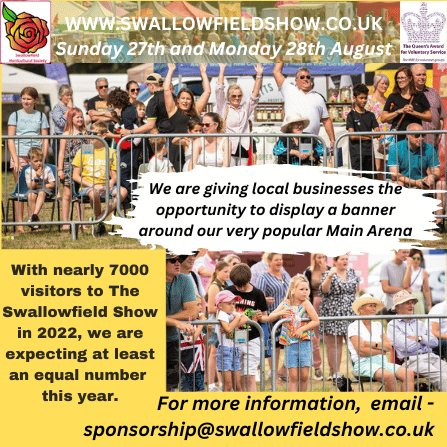 SwallowfieldThe's tweet photo. As well as providing good quality traditional family entertainment, we raise money for local charities and good causes. For details of the beneficiaries of our 2022 show, please follow the link  https://t.co/HIJewtQbt1
For info please email  sponsorship@swallowfieldshow.co.uk https://t.co/2OgzykC4pY