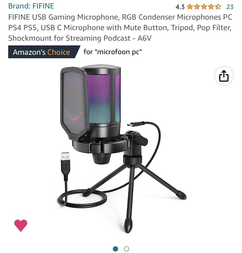 MistiqueMoon_'s tweet photo. Just bought the @FIFINEMIC microphone from Amazon and I can say it’s amazing! Really good quality and easy to use https://t.co/fRbmPjBXHR