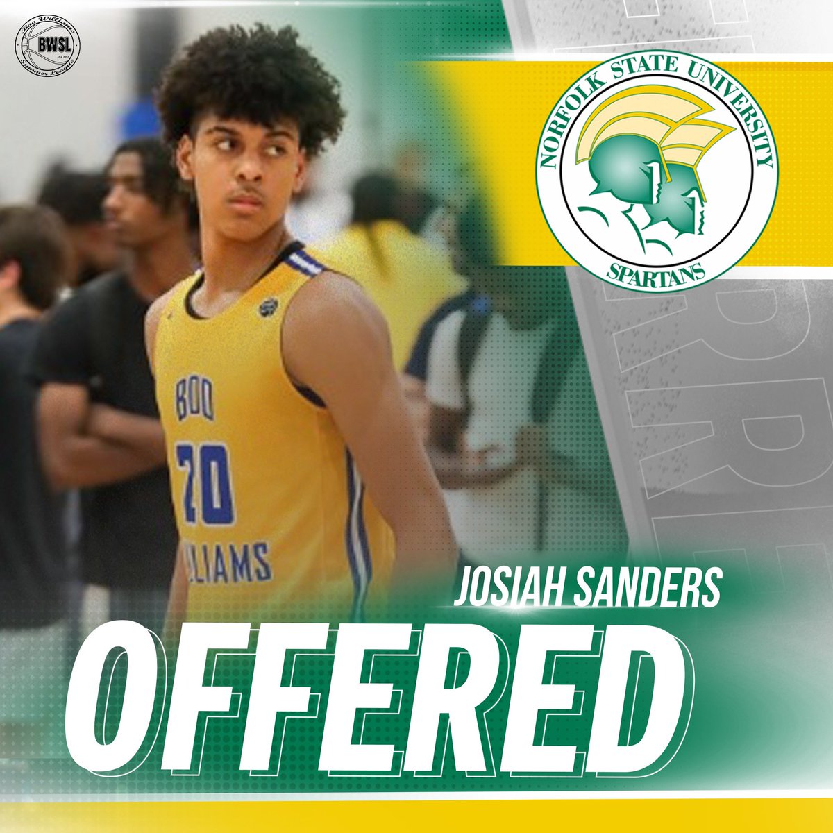 BooWilliamsAAU's tweet photo. 2026 Josiah Sanders receives an offer from Norfolk State University.
🗣️BwslBasketball #bwslmade #EYBL2023 #nike #nikebasketball #provenground #bringyourgame https://t.co/E8hVAfAgAv