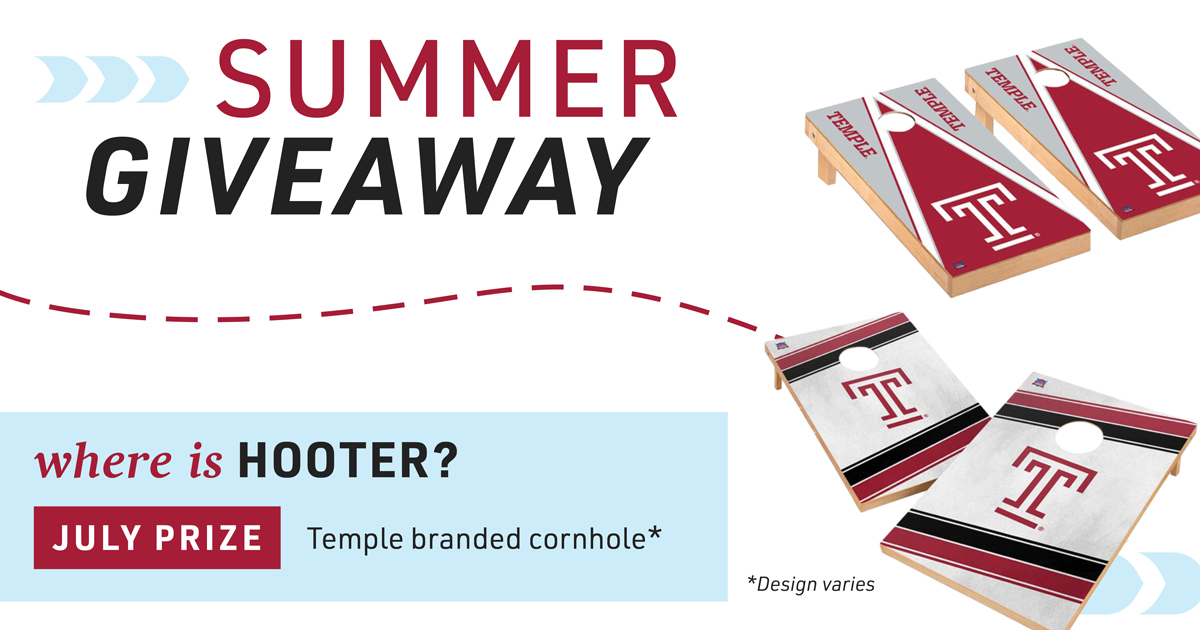 TempleAlumni's tweet image. Make sure your using the hashtags #whereishooter and #cherryon when tagging us in your photos with Hooter! alumni.temple.edu/whereishooter