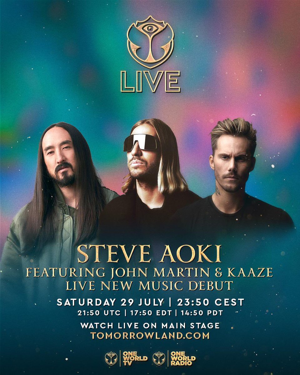 steveaoki's tweet photo. Mark your calendars. Closing main stage @tomorrowland Saturday night w/ some beautiful friends ❤️❤️❤️❤️ https://t.co/ZXZKs0lu52