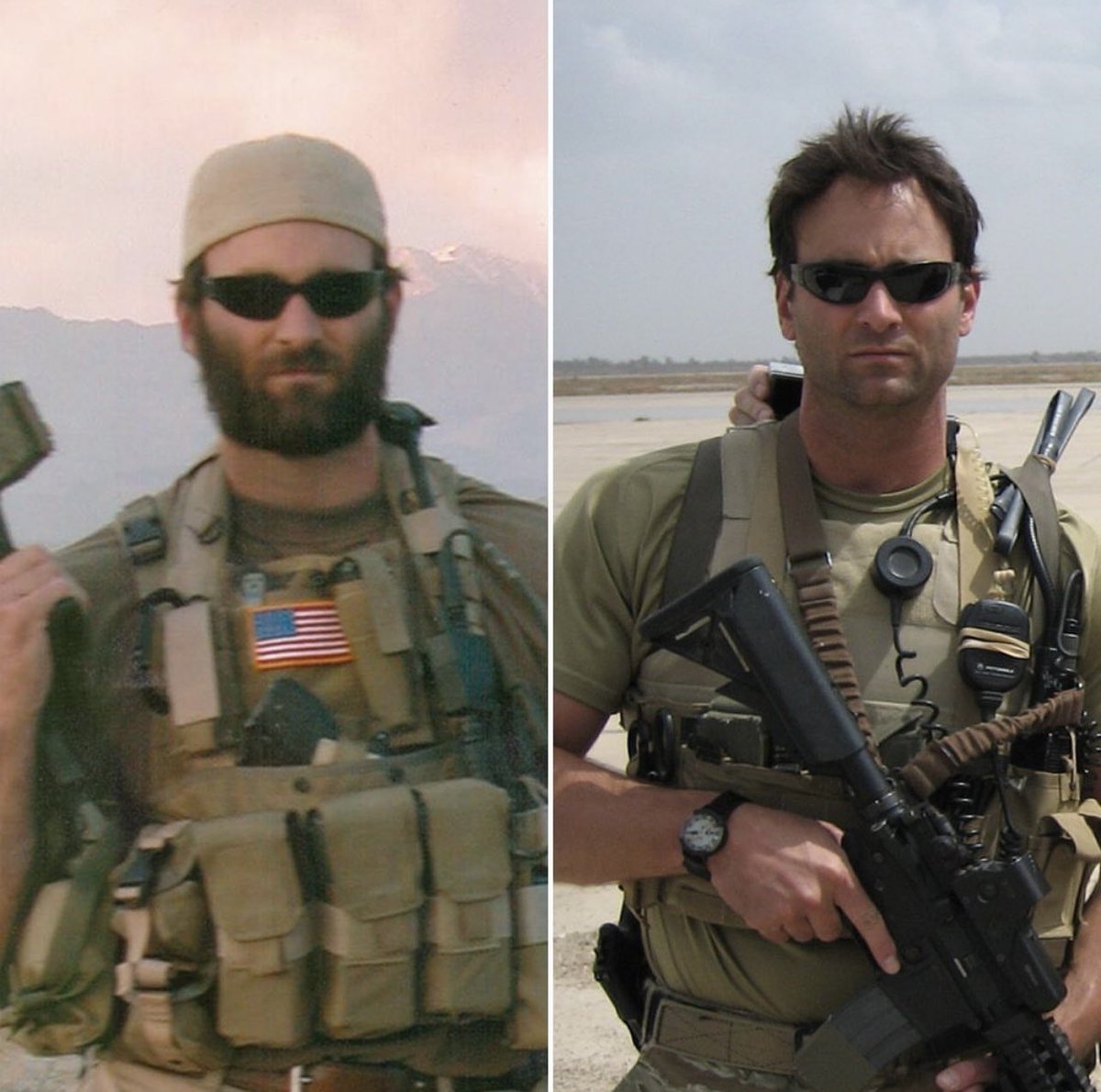 JackCarrUSA's tweet photo. Team beard? Or, team no beard? Can you spot my @sigsauerinc P226 in these pictures from Afghanistan and Iraq?  The P226 has always felt like an extension of my hand. Even in those times I may have had to leave my M4 behind, my P226 was always with me - even when I was supposed to be unarmed…I’ve never been much for those types of rules…