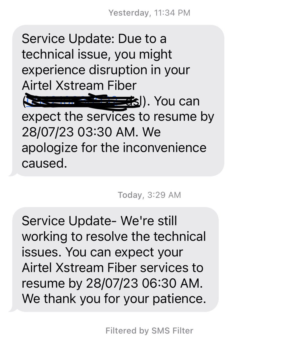 What Are You Guys Fixing That Is Taking So Much Time - Plus This Happens After Every 3-4 weeks @airtelindia @airtelnews . Such Big Company But Fooling Customers Like Anything #suchashame #airtelwifi . 
Your TAT System Is Also A Cheat System ,Increases By Itself Every 3 Hours