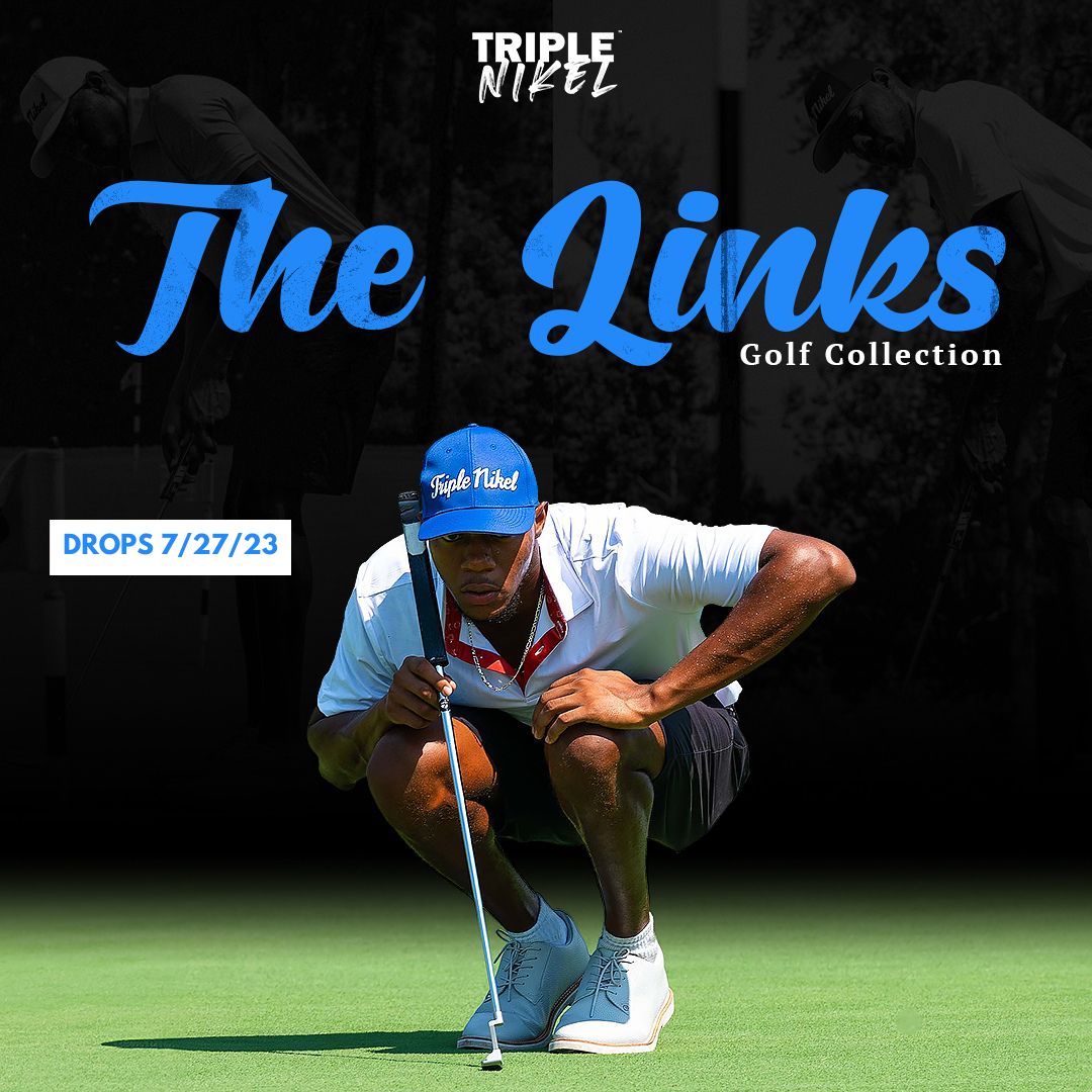 The time has come!  Tomorrow we finally release The Links Golf Wear Collection by Triple Nikel.  Ready to stunt on the greens or at the office?  ⛳ 🏢

#golf #golfwear #golfswag #golffashion #golfpolos #golfhat #pga #golfgirl #veteranowned #blackgolf #blackgolfers