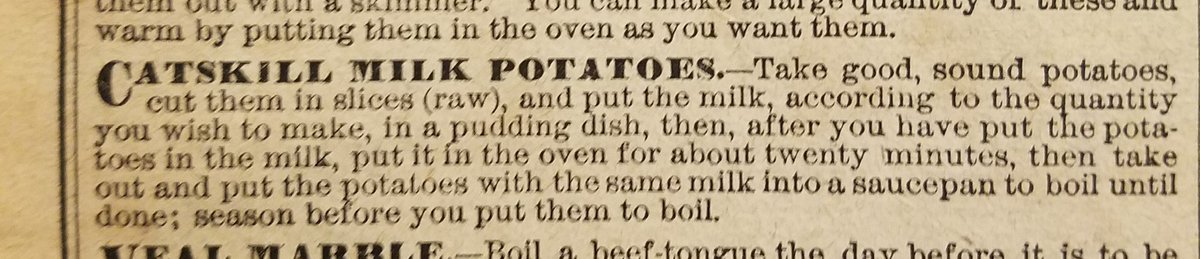 Catskill Milk Potatoes
-Ransom's Family Receipt Book 1879