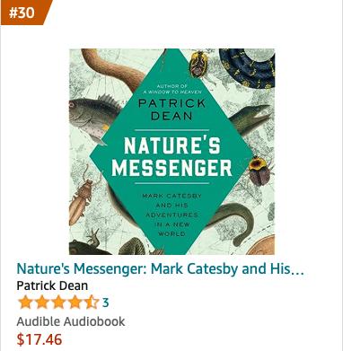 Pretty cool to make Amazon's list of New Releases in Environmentalist &amp; Naturalist Biographies! #MarkCatesby #naturalhistory #birdart #botanical #colonialhistory #readbytheauthor #audiobook #southcarolina #charleston