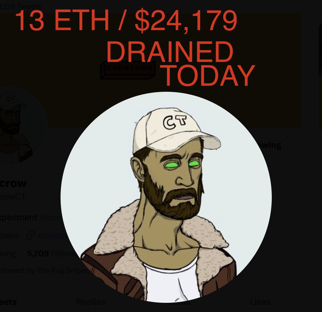 We have another <a href="/corntownwtf/">Corntown</a> drain! It seems that <a href="/scarecrowCT/">Scarecrow</a> loves pulling out the project funds in time for the weekend.  Shoot it through the wormhole and stack that $SOL Scarecrow.  We're watching every move. Serial Rugging will not be tolerated.