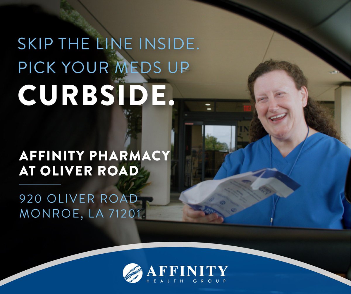 AffinityMonroe's tweet photo. Affinity Health Group’s pharmacies are local, independent and convenient! https://t.co/2zrTLGlVVH Stop by our 920 Oliver Road or 110 St. John Street locations after visiting one of our providers there. Or, drive up and get your prescriptions right at the curb! https://t.co/VSEDtyVeXM