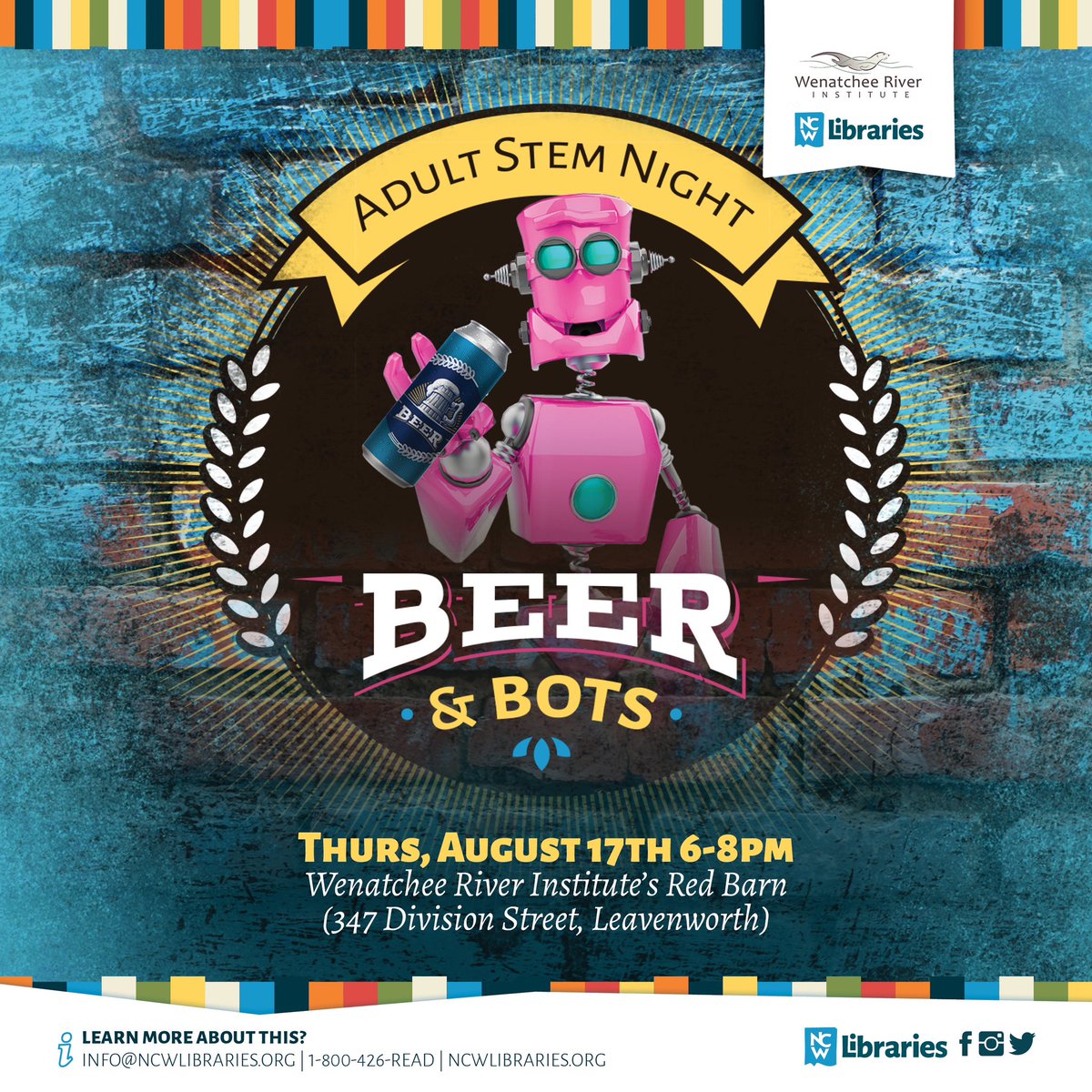 WenRiverInst's tweet photo. Calling all curious adults, unleash your inner scientist with a twist! Join our Adult STEM Program with @NCWLibraries in the Red Barn, mingle with other community members, and explore STEM activities - from coding robots, to exploring the night sky in a planetarium. https://t.co/HSUxZL8b3C