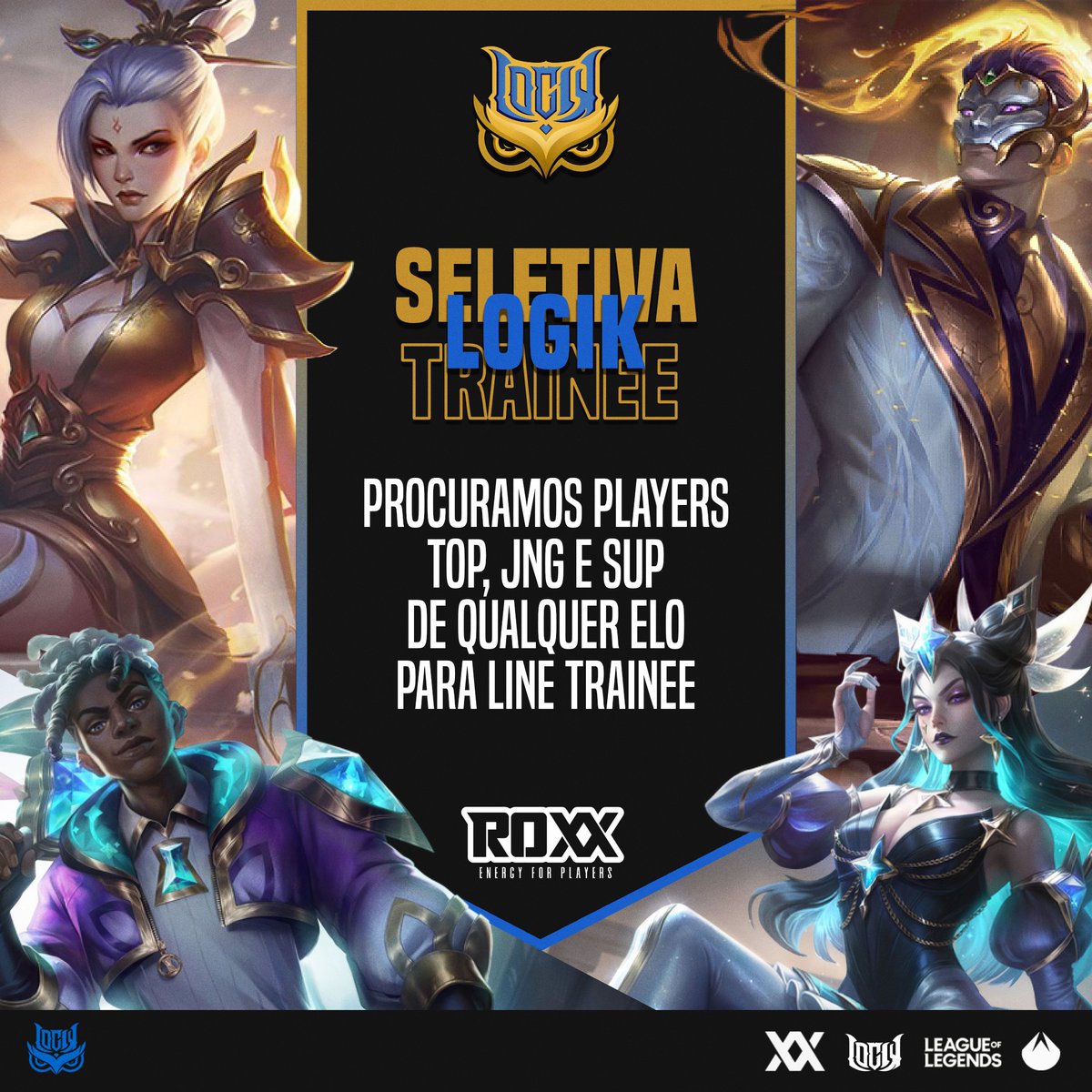New_APG's tweet photo. Olá invocadores estamos com seletiva aberta para nossa Line Trainee.
Quem tiver interesse e quiser mais informações pode chamar na dm ou no nosso insta.
#GOLK
@vagas_esports @LigaGG_ @Brasilprim38983 @empoligaoficial https://t.co/IUWZTfqLqC