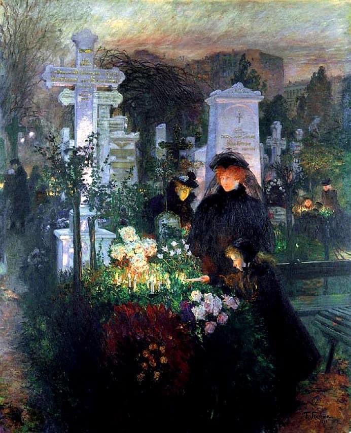 ThanatosArchive's tweet photo. Women in cemetery, 1896, by Franz Skarbina. https://t.co/U88Y4POnzQ
