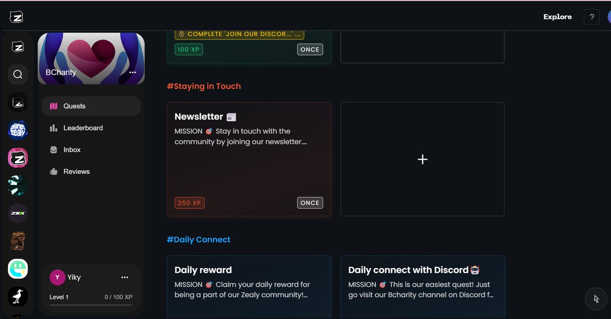 Yiky168's tweet photo. Stay in touch with #BcharityFi 🤝

Hear more news about us through either our website, Twitter, Discord, Telegram or Instagram 🎈

Complete task "Newsletter" and get 250 XP with #Zealy in our #BcharityFi channel 😉

https://t.co/L2AEmyhZ5r https://t.co/OyzGaIkemU