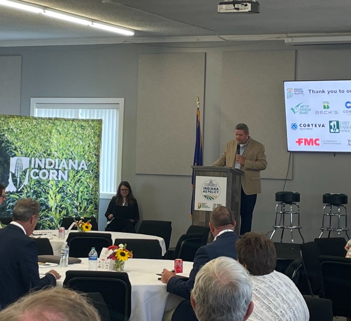 idemnews's tweet image. IDEM Ag Liaison Megan Espinda and Legislative Director Drake Abramson attended the Indiana Ag Policy Summit to network with local Indiana farmers. Huge thanks to @INSoybean @INCornFarmers and @IN_Corn for supporting Agricultural innovation in #Indiana. #SoyPolicy #CornCheckoff