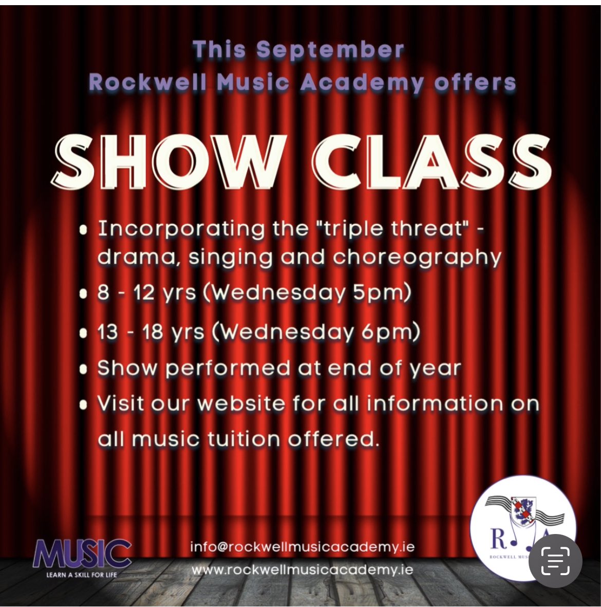 Register now via our website <a href="/CahirNews/">Cahir News</a> #showclass #performingarts #musiceducation #musicaltheatre #showtime