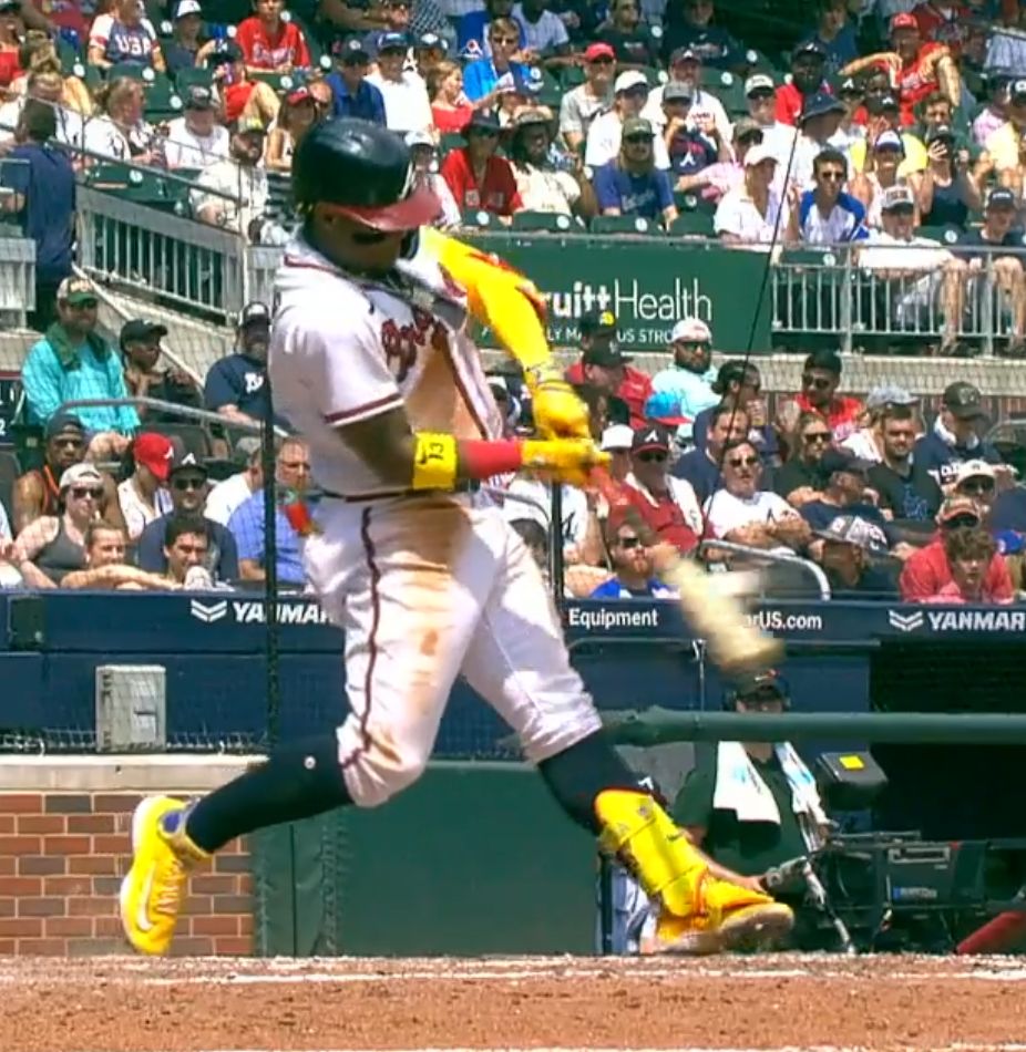 CodifyBaseball's tweet photo. Ronald Acuña Jr. has put 44 balls into play this year at 110+ MPH and that's more than 19 MLB teams.  It's completely ridiculous. https://t.co/GnCFbqtuEU