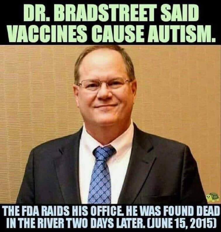 brixwe's tweet photo. "Nearly one year has passed since Dr. Jeffrey Bradstreet, a renowned physician known for his skepticism of immunizations (particularly the MMR vaccine) and his progressive autism research was found dead, floating in a North Carolina river with a single gunshot wound.

Leading up to his death, Bradstreet was working with a highly  controversial molecule that occurs naturally within the human body and  is believed to be capable of treating and reversing autism.

Researchers claim that GcMAF (Globulin component Macrophage Activating Factor),  which becomes the GC protein after combining with vitamin D in the  body, is effective for treating HIV, diabetes and diseases of the liver  and kidneys. More importantly, GcMAF experts predict that the natural  molecule has the potential to be a universal cure for cancer.

Due to the controversial nature of Bradstreet’s research, as well as the fact that his office was raided by officials with the U.S. Food and Drug Administration in  the days leading up his death, the physician’s family hired a private  investigator in hopes of finding the truth about Bradstreet’s untimely  demise.

‘It is our 100 percent belief that Jeff did not commit suicide’"

https://t.co/epPZGB5ePq