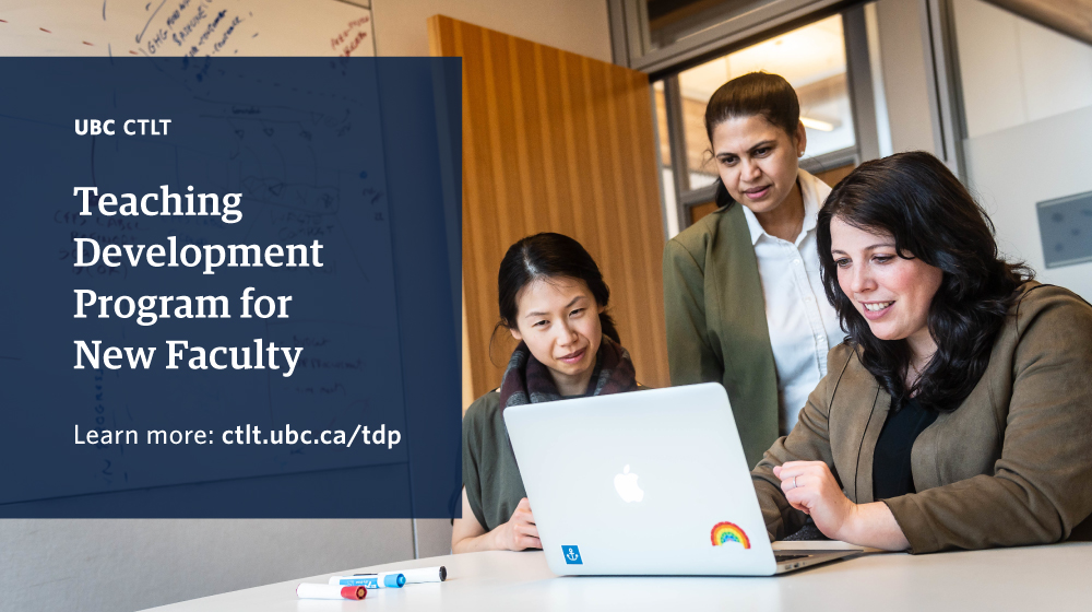 Apply to this 8-month program! The Teaching Development Program can help you co-create a shared space of inquiry and reflection to consider approaches, strategies, and practices in the classroom.
Apply by August 18 ctlt.ubc.ca/tdp