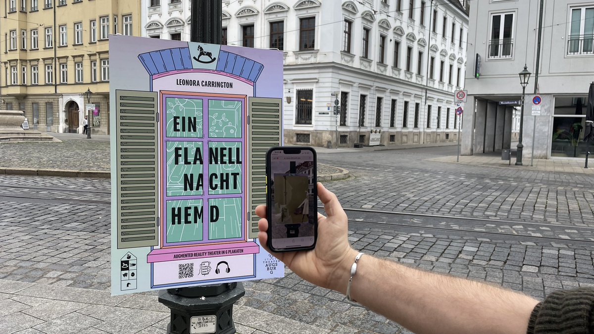 Einfach das Handy ans Plakat halten und Theater erleben: »Ein Flanellnachthemd« ist unsere erste Inszenierung in #AR. Ohne App und kostenlos könnt ihr sechs verschiedene Szenen im Stadtgebiet von Augsburg &amp; Ingolstadt entdecken. <a href="/theaterIN/">Stadttheater Ingolstadt</a> #digitaltheater