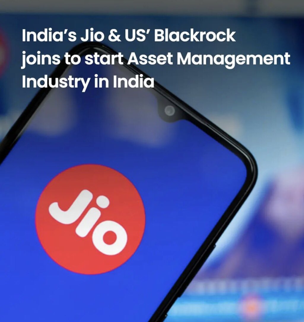 HarshedsBlogs's tweet photo. #Jio BlackRock, a 50:50 joint venture that combines the respective strengths and trusted brands of BlackRock and JFS to deliver tech-enabled access to affordable, innovative investment solutions for millions of investors in India. https://t.co/bDEQe7wNMr