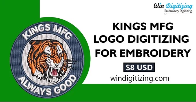 Windigitizing's tweet photo. We are providing Kings MFG Logo Digitizing | Best Embroidery Services in USA, UK, Australia and Canada

https://t.co/jUCCPfu3U2

#WinDigitizing #Embroidery #Embroiderylogo #Logo  #EmbroideryDigitizing #LoveIsland📷 #RomanticiseThis #CurrysFIFAWWC https://t.co/sGIRmU4gnx