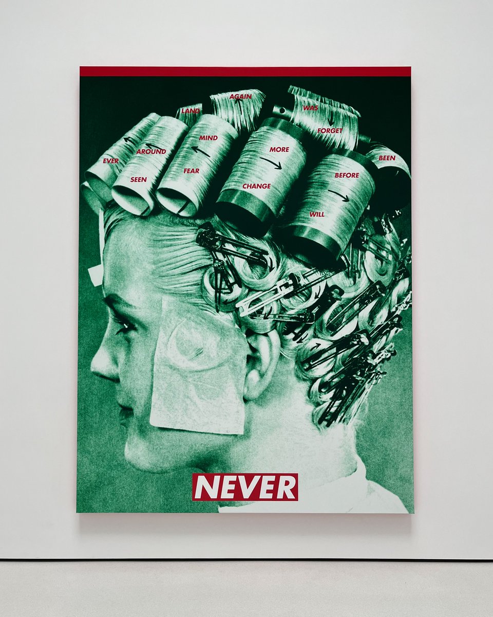 GlenstoneMuseum's tweet photo. Now on view in Room 9 of the Pavilions: Barbara Kruger's large-scale triptych,  “Untitled (Never Perfect Enough),” 2020

https://t.co/hMSwjQja2s https://t.co/MDu3C5s6mc