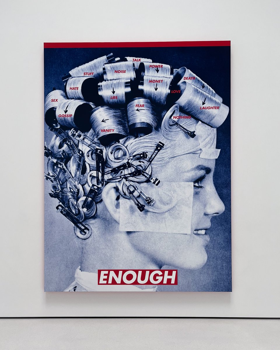 GlenstoneMuseum's tweet photo. Now on view in Room 9 of the Pavilions: Barbara Kruger's large-scale triptych,  “Untitled (Never Perfect Enough),” 2020

https://t.co/hMSwjQja2s https://t.co/MDu3C5s6mc