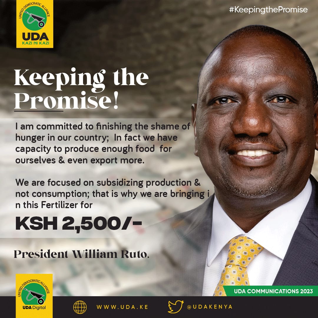 KaberiaCommoner's tweet photo. Subsidizing production!
President William Ruto is targeting a long-term solution to skyrocketing food prices.
Tutafika pale.
#DeliveringOnPromises https://t.co/wts3t2MGrZ