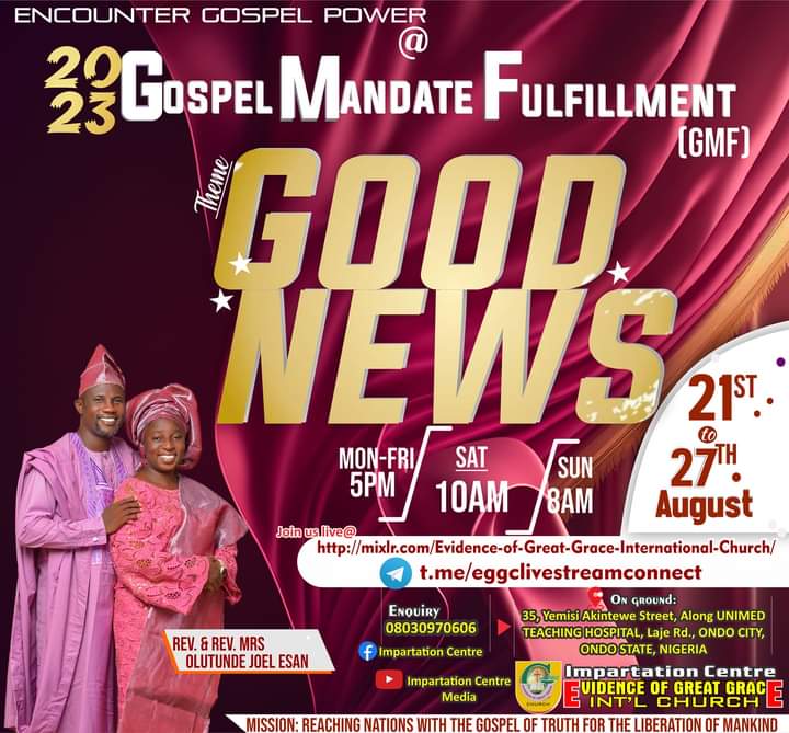 It's another time of the year, come and hear Good news.
#GMF2023