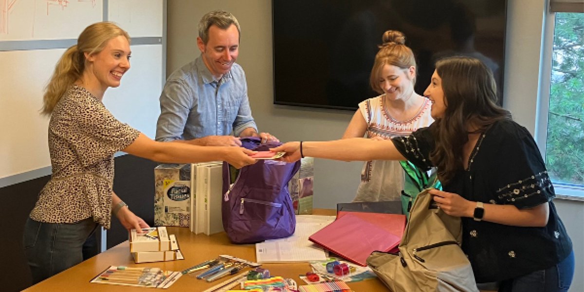 PGAV happily participated in yesterday’s IIDA+KVC Back-to-School Drive aimed at sending students back to school this Fall with all the tools needed for a successful school year. <a href="/KVCkids/">KVC Health Systems</a> enriches and enhance the lives of children and families through healthcare and education.