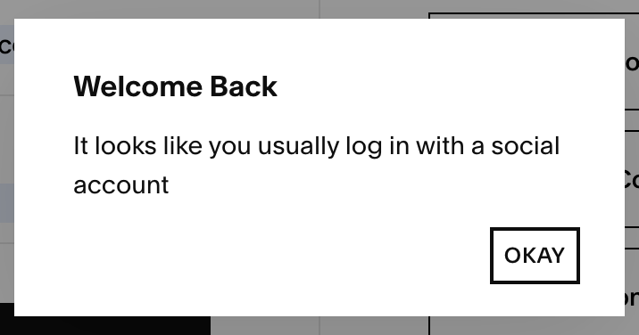 When you've never connected your work email to a "social account on <a href="/squarespace/">Squarespace</a>" but it refuses to let you sign in with your password. 

The gaslighting is abusive.
