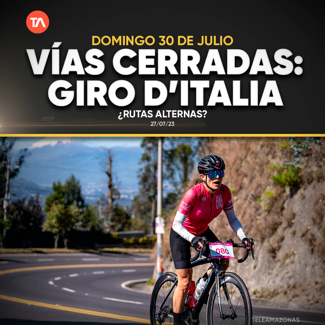 Más de 500 cierres viales en Quito por el Giro D'Italia, este domingo. ¿Cuáles son las rutas alternas? 👉ow.ly/nf7G50PmXAi