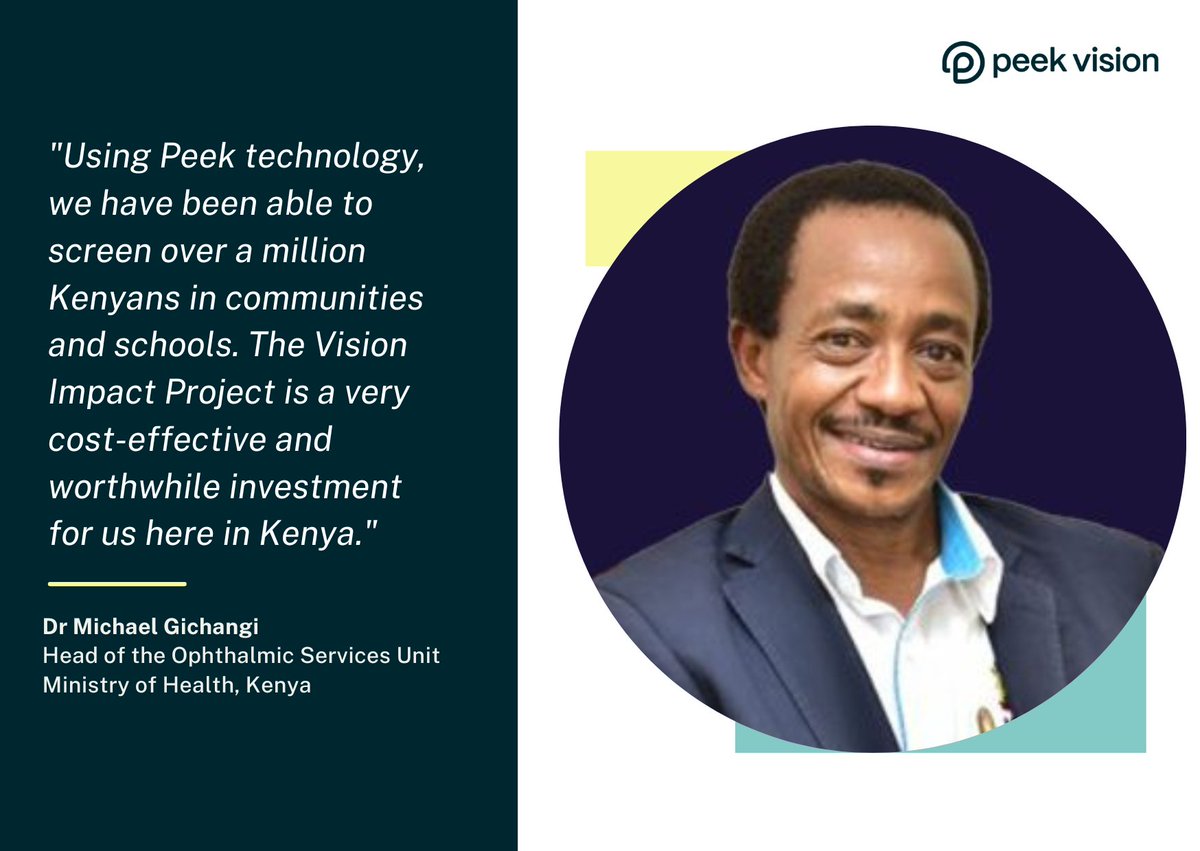 peekteam's tweet photo. Dr. Michael Gichangi of Kenya's MoH describes #VisionImpactProject as "a cost-effective and worthwhile investment." Using Peek, the project has screened 1M+ Kenyans, improved access to eye health, and bridged healthcare gaps.
More: https://t.co/ol5Av3pRj2 @cbmWorldwide @cbmIEH https://t.co/LPcOW2zVII