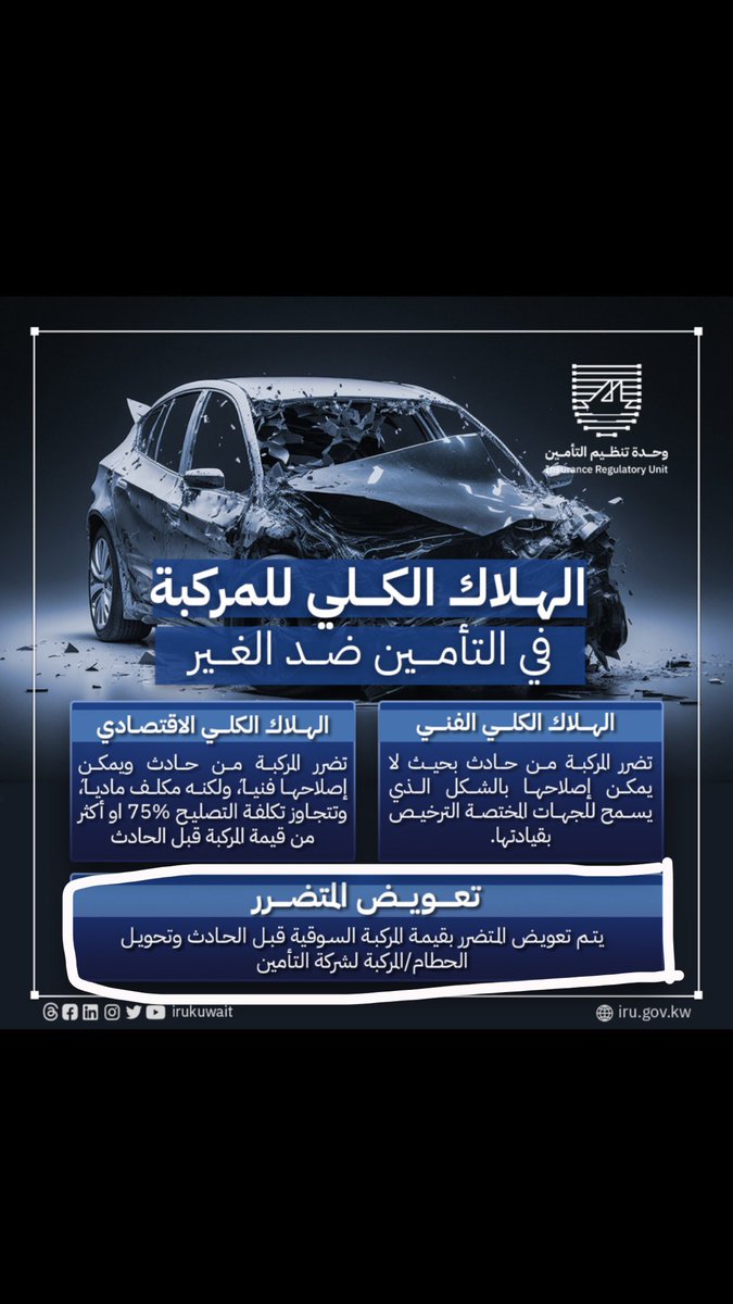 kuwait_CP's tweet photo. @irukuwait 

ماهذا وحدة تنظيم التأمين ؟!
السيارة(( ملكي )) ليش تفرضون علينا نسجلها في الهلاكً الكلي باسم شركة التأمين باي حق وراح تفتحون باب تلاعب كبير 

قبل التلاعب من بعض شركات التأمين واضح لو الحادث بسيط يعوضونك ويجبرونك تحولها باسم شخص سوري وتلاقيه بعد فتره معروضه للبيع خاصه السيارات اللي عليها طلب ومرغوبه في السوق