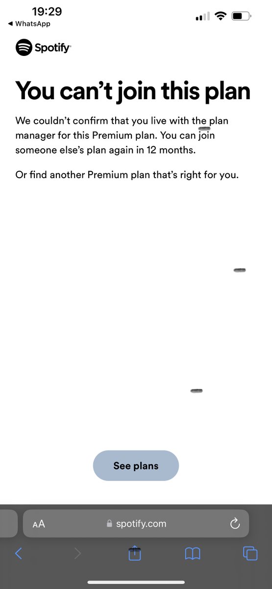 MendTheFrontend's tweet photo. @SpotifyCares How do I reset the address lock? My partner (who lives with me) missed the email about address verification and now it says they are locked out for 12 months - Do I have to cancel my family plan to reset? https://t.co/ARIsXGhxwE