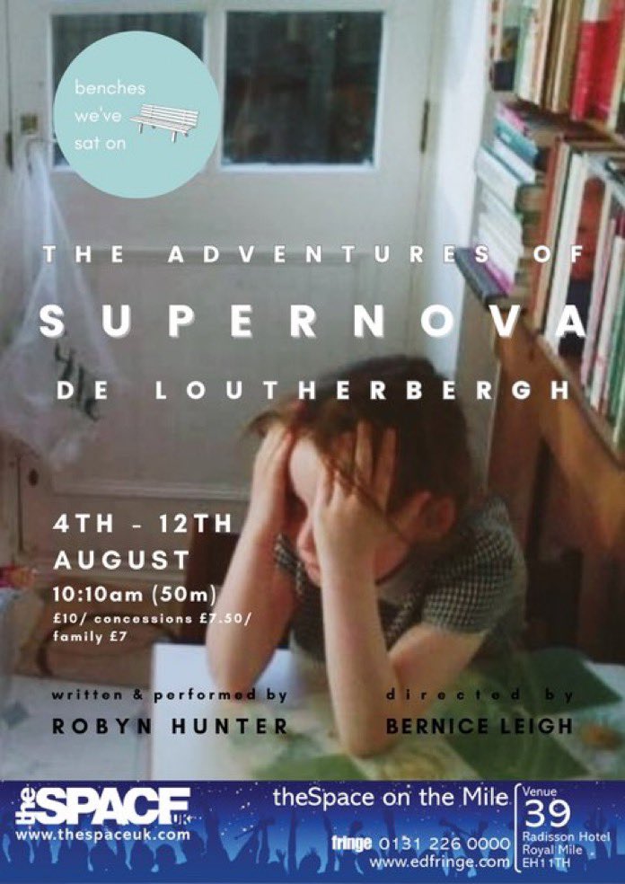 Our talented students and very recent alum are up <a href="/edfringe/">Edinburgh Festival Fringe</a> again this year. The first show to shout about is The Adventures of Supernova de Louthbergh, at the Space on the Mile, 4-12 August. Check out details and book tickets here: tickets.edfringe.com/whats-on/adven…