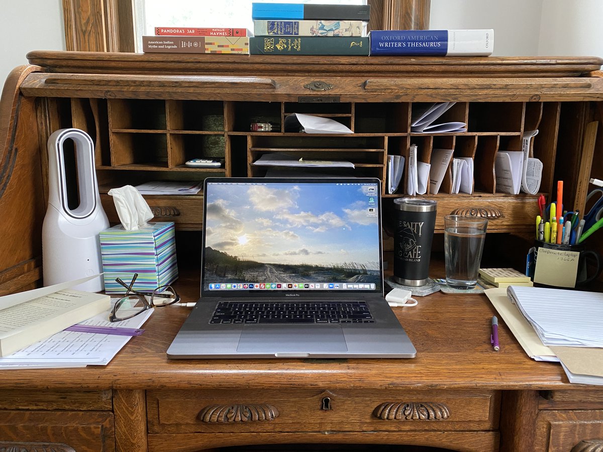 New old writing desk. It’s a roll top, so I can hide my clutter when friends come over.

#writingcommunity #amwriting #womensfiction #womensfictionwriter #amwritingwomensfiction #chicklit #writerfriends #authorfriends