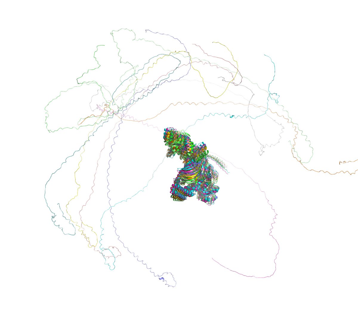DsSvetlov's tweet image. #AlphaLink2 worked well - very well indeed - with soft targets. But before I started to seriously worry about the immediate future of #cryoEM we fed it a hard target, and this happened. Exploded #GoogleNoodles, or what Shamovsky Sr calls &quot;The Lo Mein Fold&quot; 🤪#lomein #XLMS