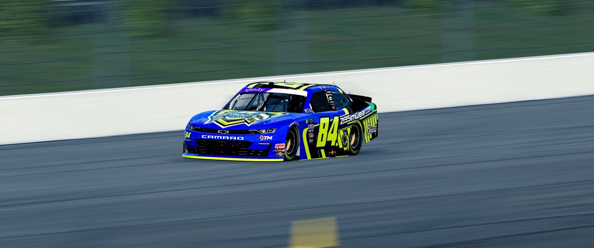 New Xfinity Chevy Camaro paint fresh out of the shop for <a href="/forrestsmith84/">Forrest Smith</a> representing that <a href="/213simwear/">213simwear</a>, Reaper Apparel and Shinesty.