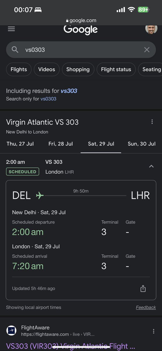ChristopherDud's tweet photo. @VirginAtlantic - earlier the web site showed my flight cancelled from BLR and online chat confirmed this was an error, now the same is showing on the app. Other sources show it’s still scheduled and planned. Please help me remove my travel anxiety. https://t.co/dyDPynZ336