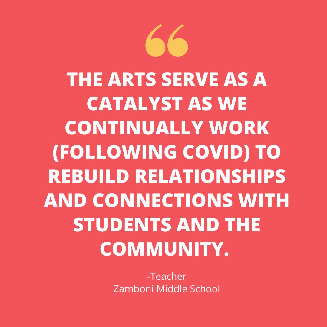 We know that when families feel welcomed into the school community, they are more likely to get involved in their child's education. The arts have been a great way to support pandemic recovery and bring different generations together around the joy of creativity!
