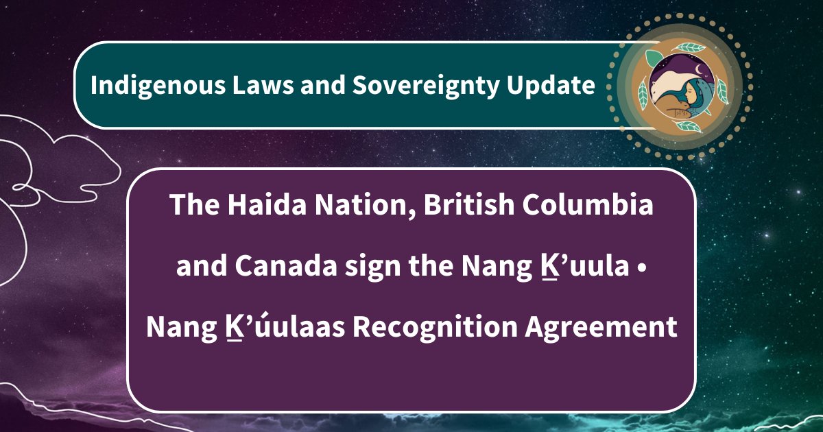 IPCABasket's tweet photo. 📢 Breaking News: @chn_haidanation, BC, and Canada Sign Recognition Agreement!
This recognizes Haida Nation's Title and Rights, empowering self-governance. A momentous occasion for building a better future together! 
Read more [https://t.co/w7Up8RN2bS]
#Reconciliation #CanadaBC https://t.co/ZBbFI9qXWu