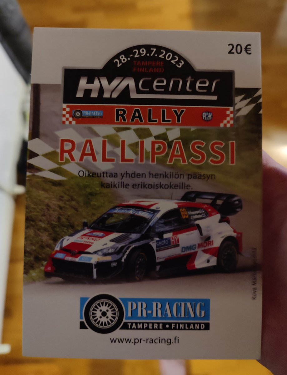 Stage/Rallypass for saturday acquired, my 2nd rally of the year, this one is a small 'testing' event for Rally Finland next week which im also going to