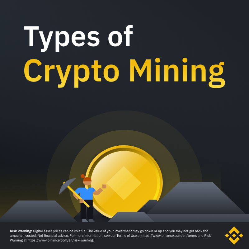 binance's tweet photo. If you're looking to start mining crypto, this is the post for you.

Learn about the different types 👉