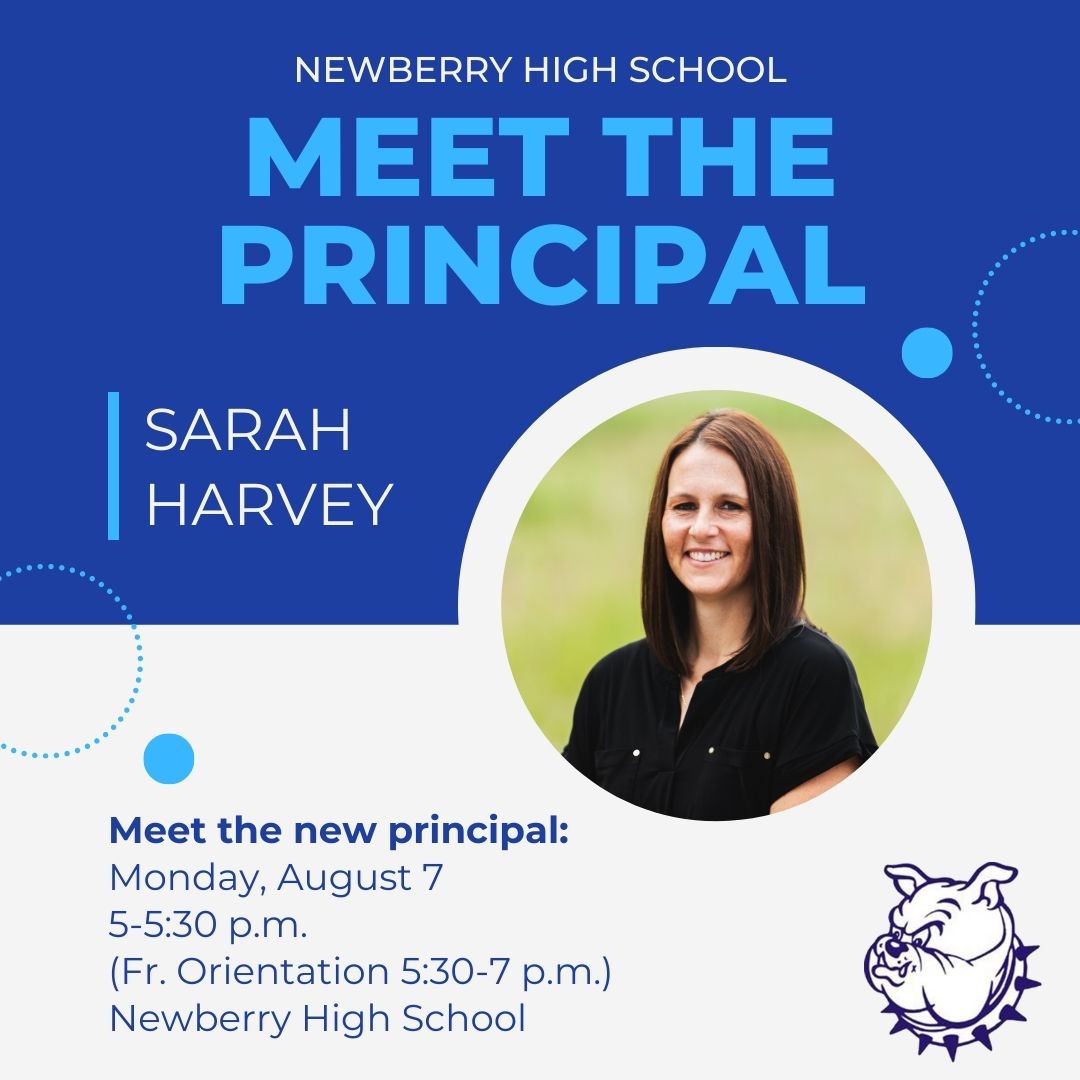 Join us Monday, August 7 at NHS to welcome our new principal, Sarah Harvey! Welcome back to NHS, Ms. Harvey!