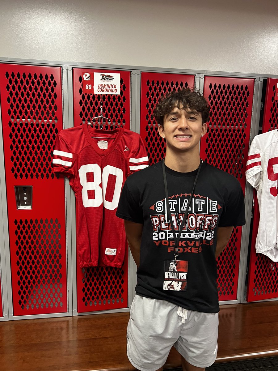 DomCoronado1's tweet photo. Thank you @coach_hepp and the entire Ripon coaching staff for an amazing campus visit. Looking forward to a game day visit. @CoachDanMcGuire https://t.co/7msJWjYOPA