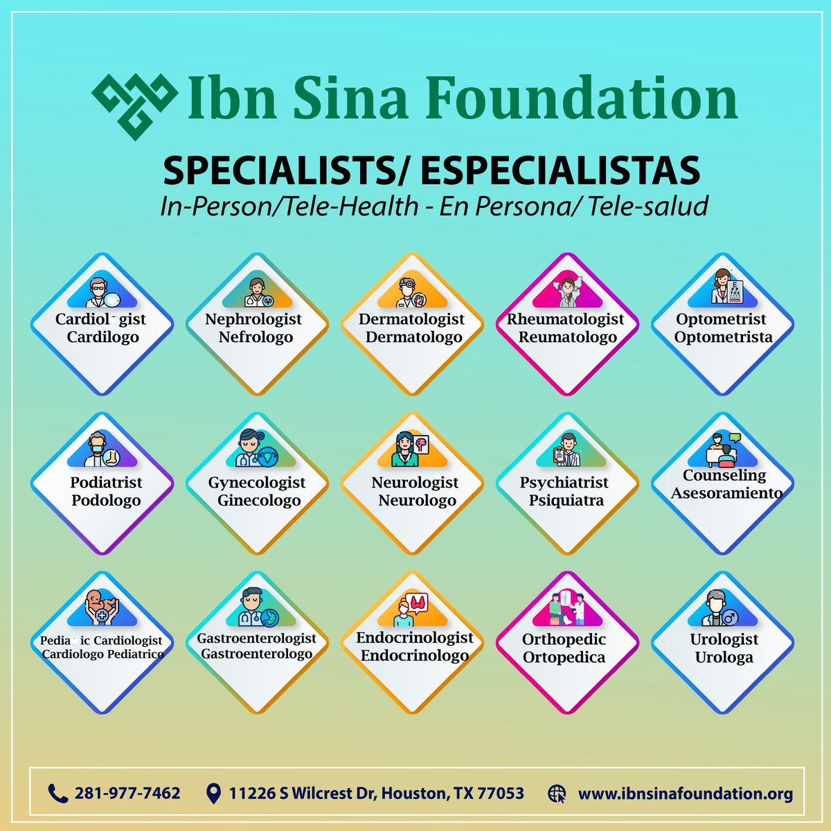 IbnSinaUSA's tweet image. Specialty Care Services are available by appointment. Call us at 281-977-7462.

#specialtycareservices #appointmentonly #callusnow #healthcareservices #medicalcareers #specialistcare #houstonhealthcare #healthcarespecialists #ExpertCare #PersonalizedCare #healthcaresupport